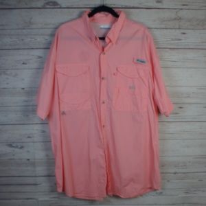 Columbia PFG Pink Vented Short Sleeve Shirt XXL